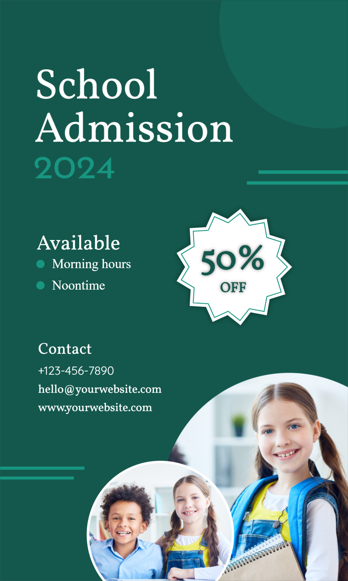 School Admission poster design download for free