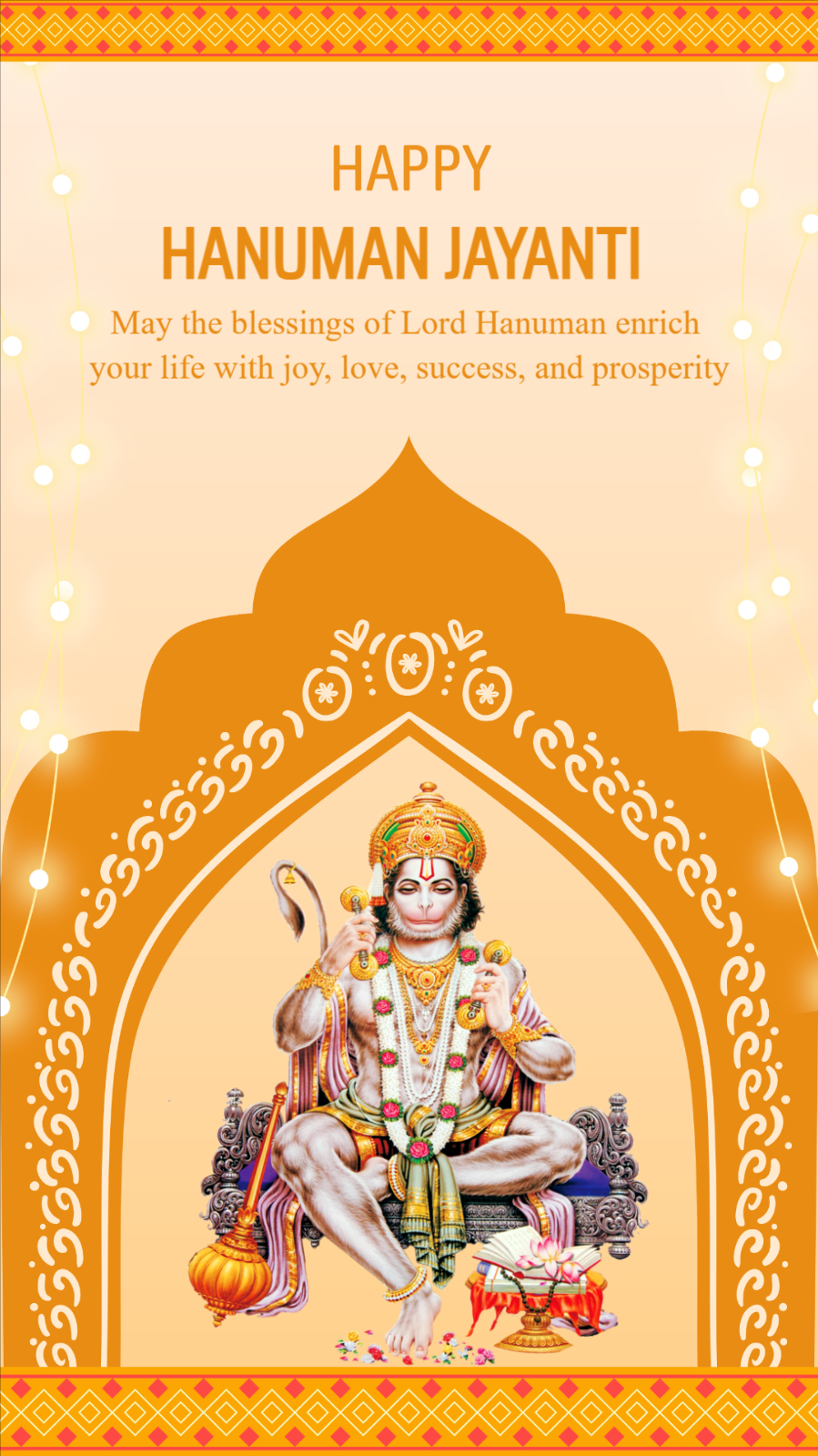 Orange And Beige Happy Hanuman Jayanti Offer Template Banner Flyer