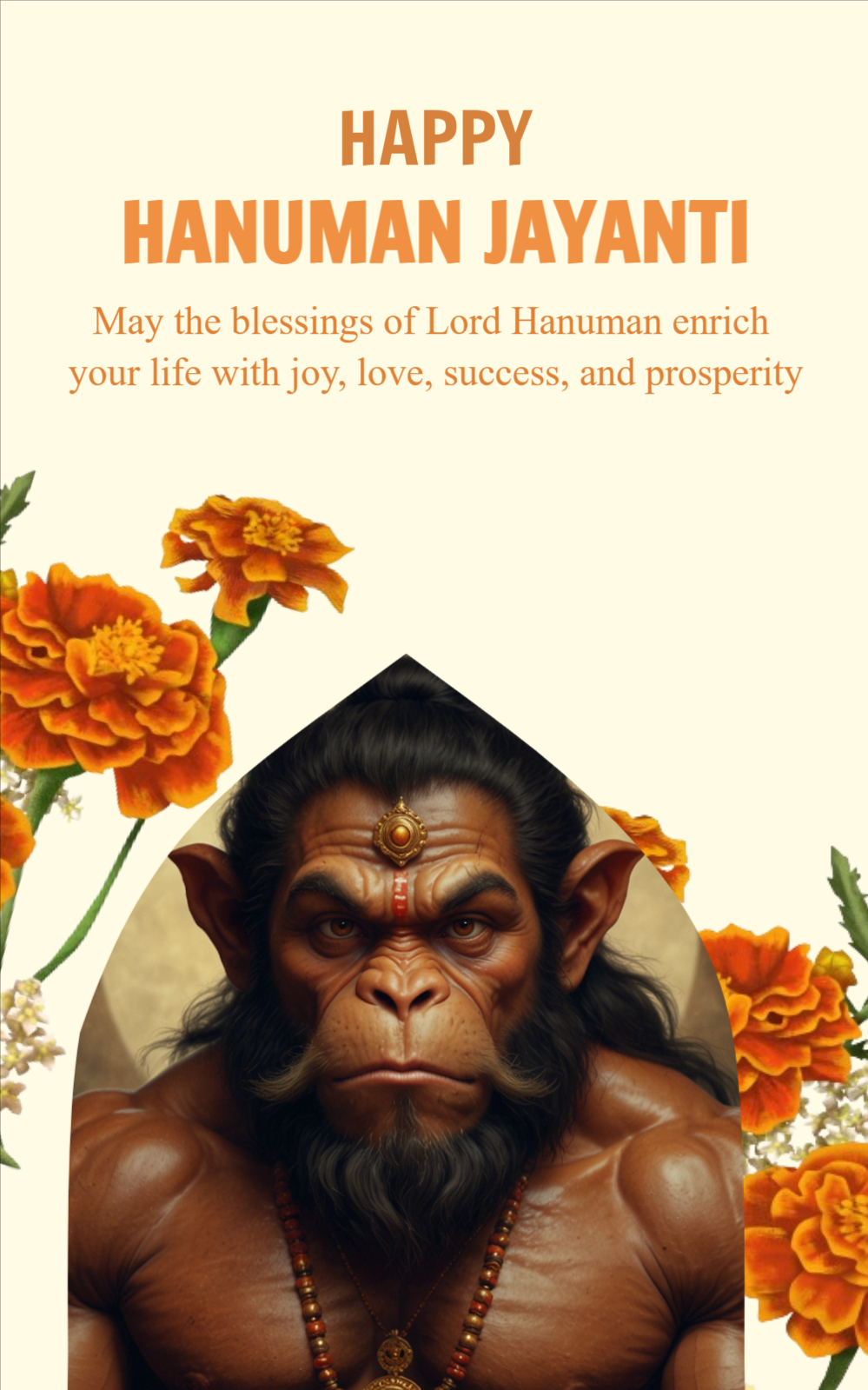 Orange Happy Hanuman Jayanti 2024 Offer Template Banner Flyer