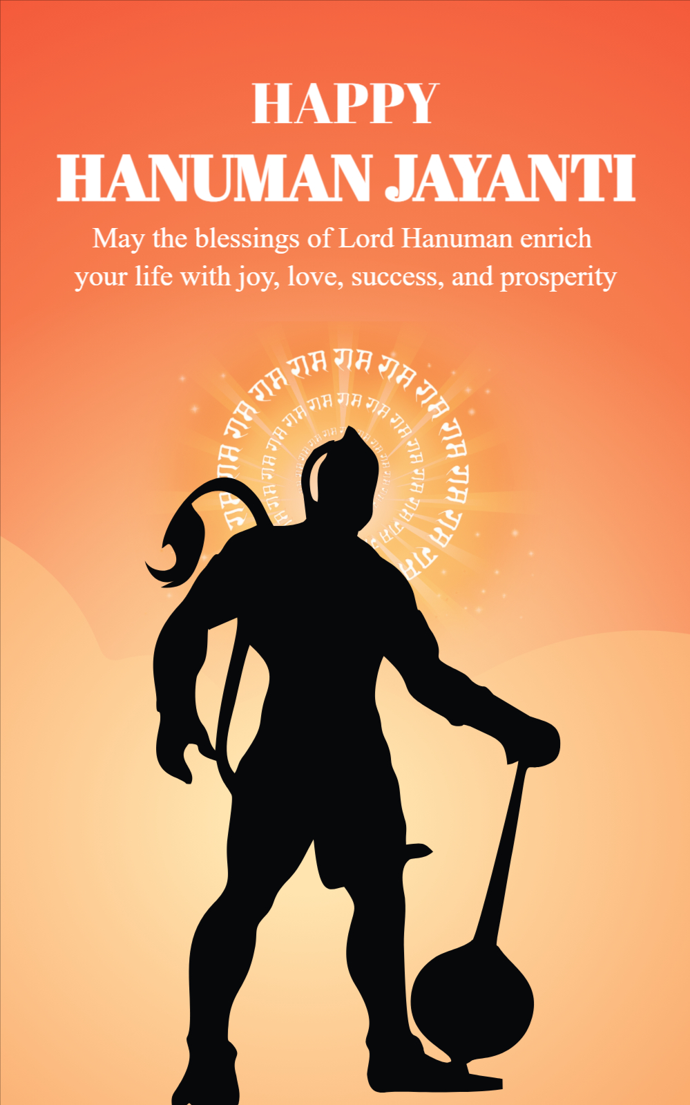 Happy Hanuman Jayanti Hindu Festival Wishes Neta Banner Template Design