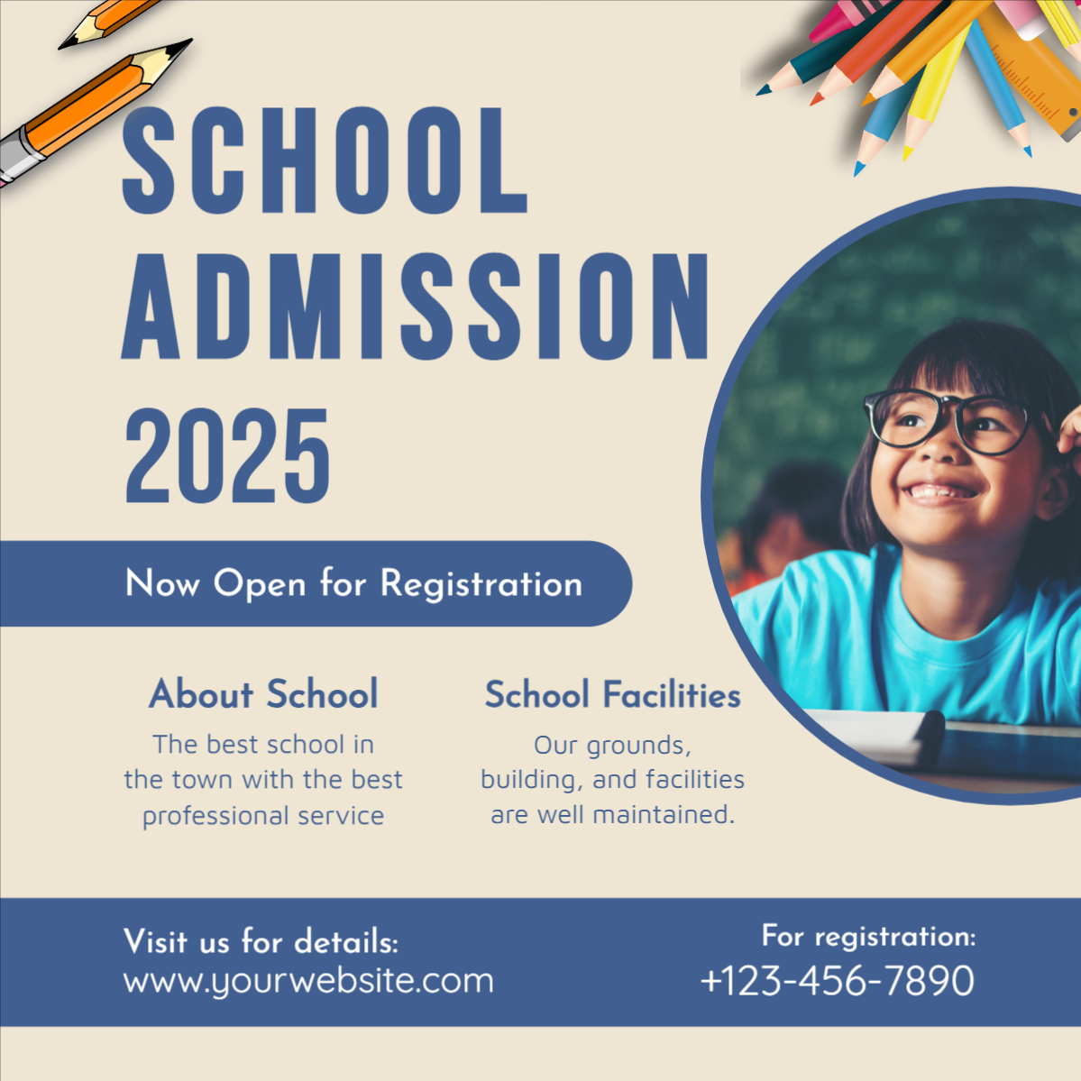 School Admission open poster design download for free