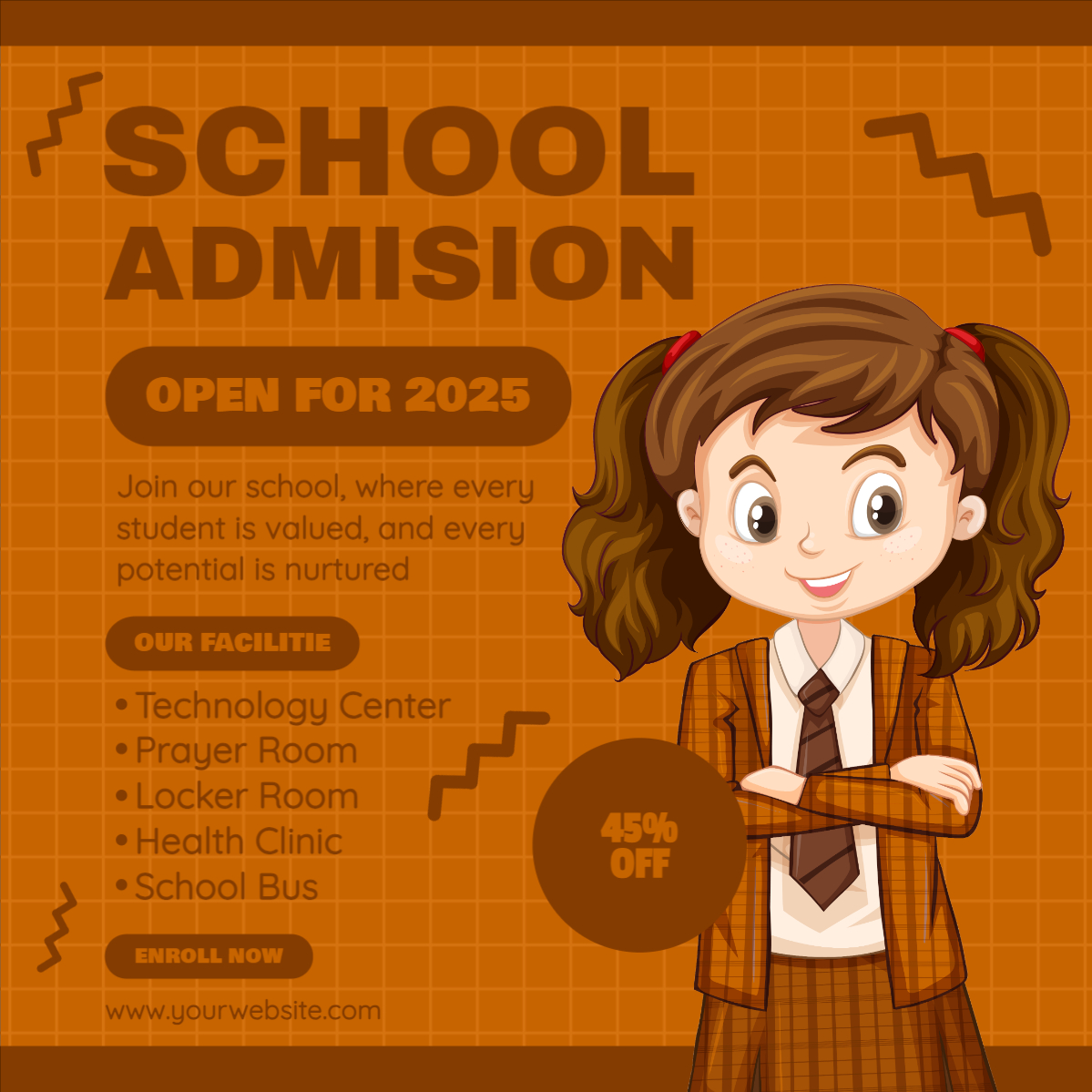 Edit School Admission Open Poster Design Download For Free CorelDraw 