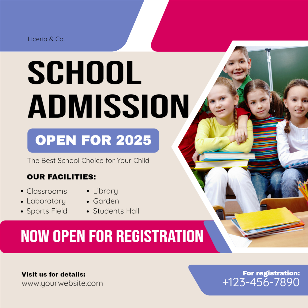 School Admission open poster design download for free