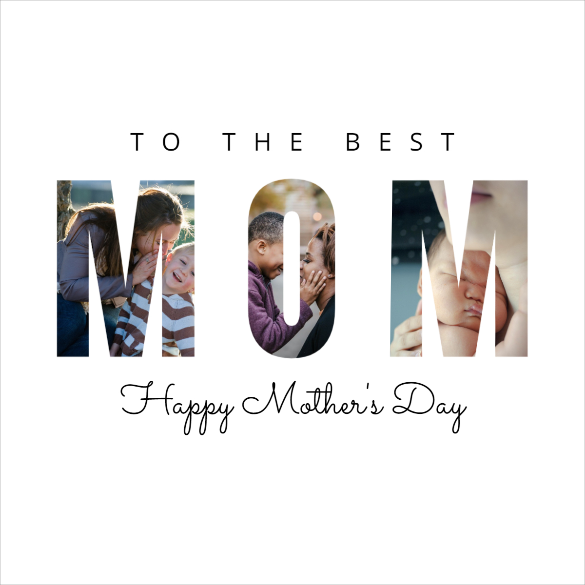 Happy Mother's Day Wishes Greeting With Photo Template