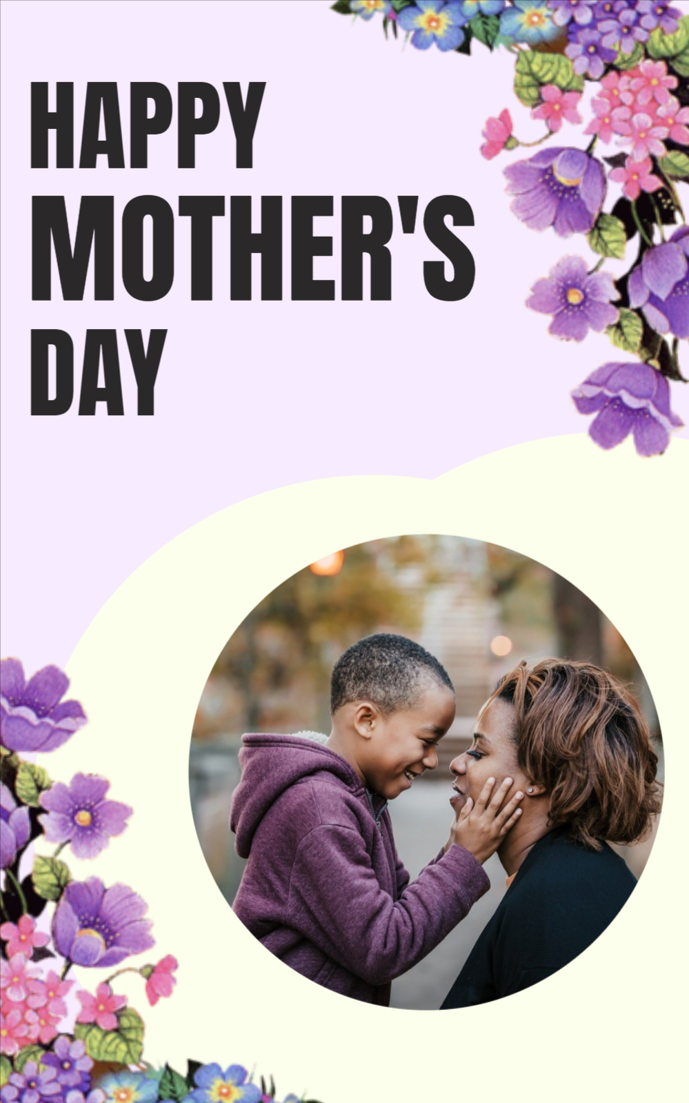 Happy Mother's Day Wishes Greeting With Photo Template