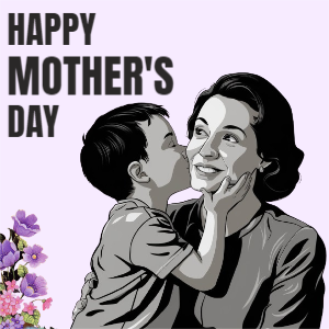Happy Mother's Day Wishes Greeting Template Design For Free