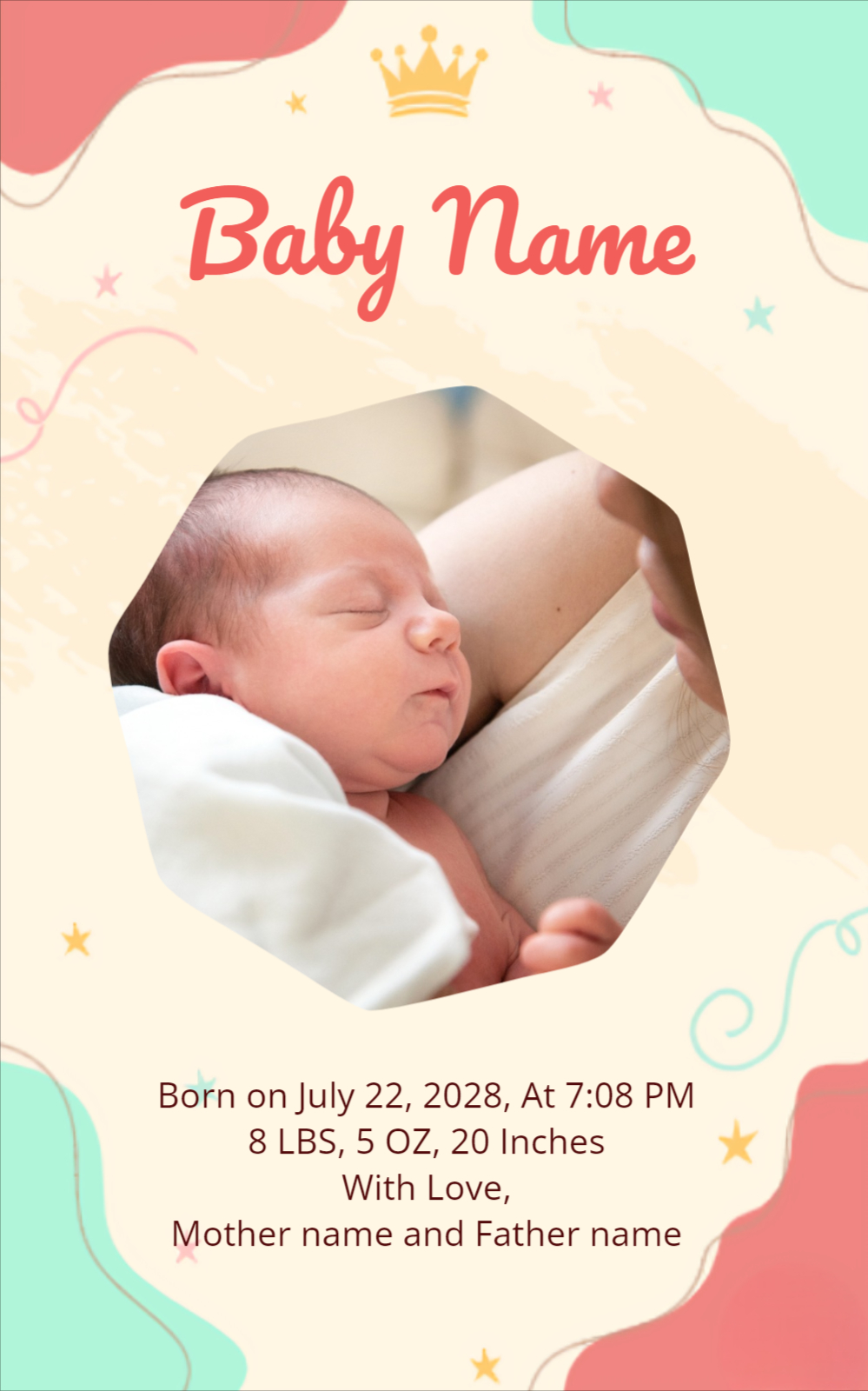 New Born Baby Shower Invitation Template Download For Free