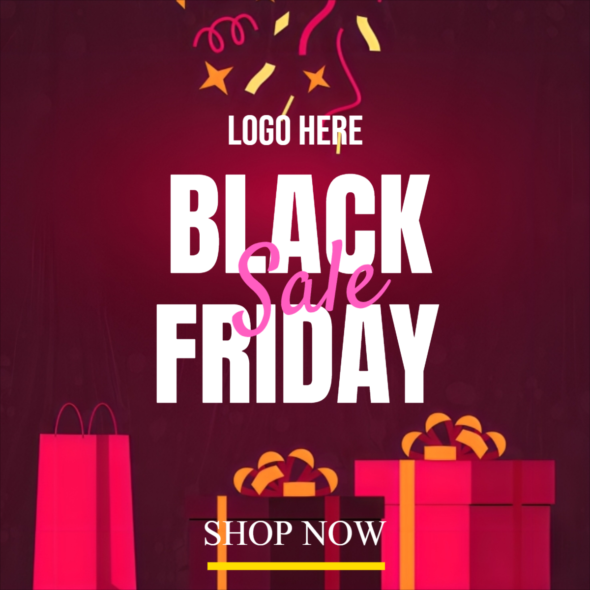 Black Friday Sale With Neon Lights Template For Free