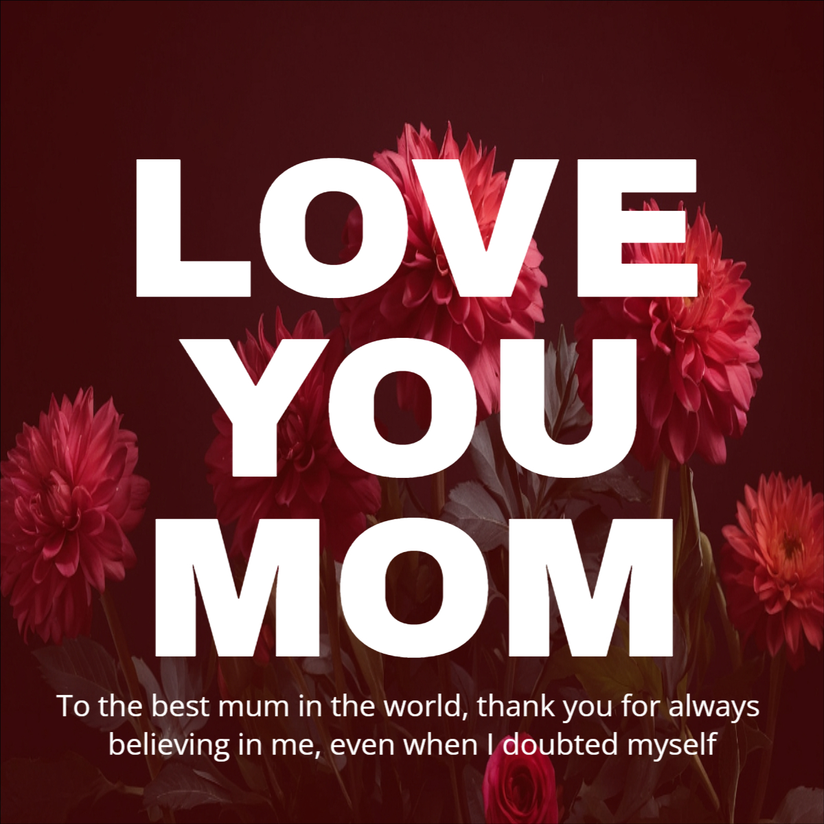 Mother's day Love you mom Instagram Post and Story Template For Free