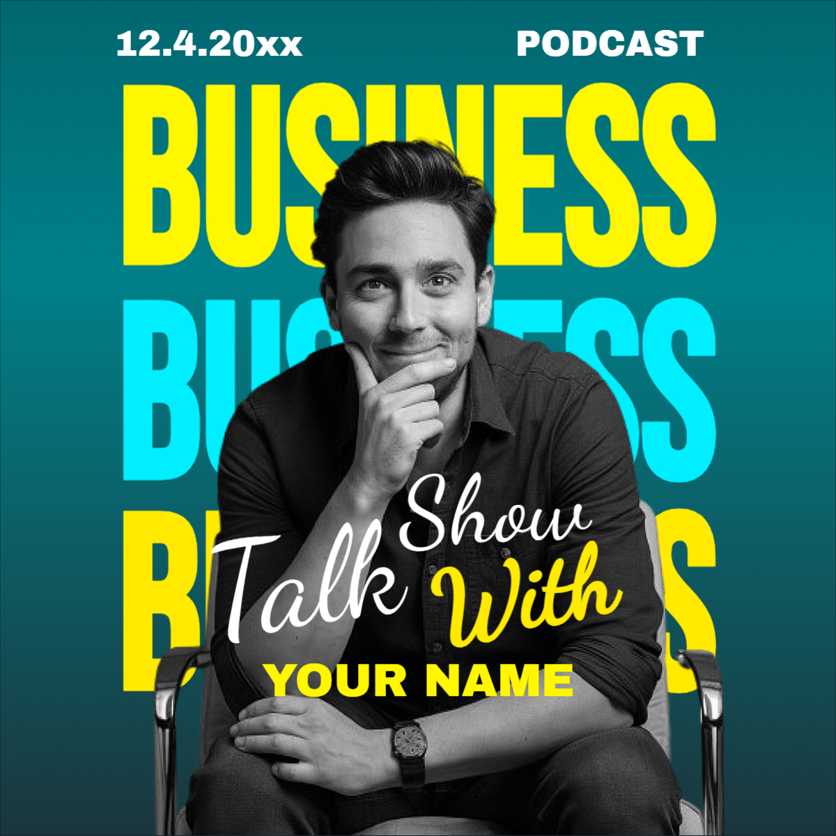 Business Podcast Youtube Thumbnail Template Design