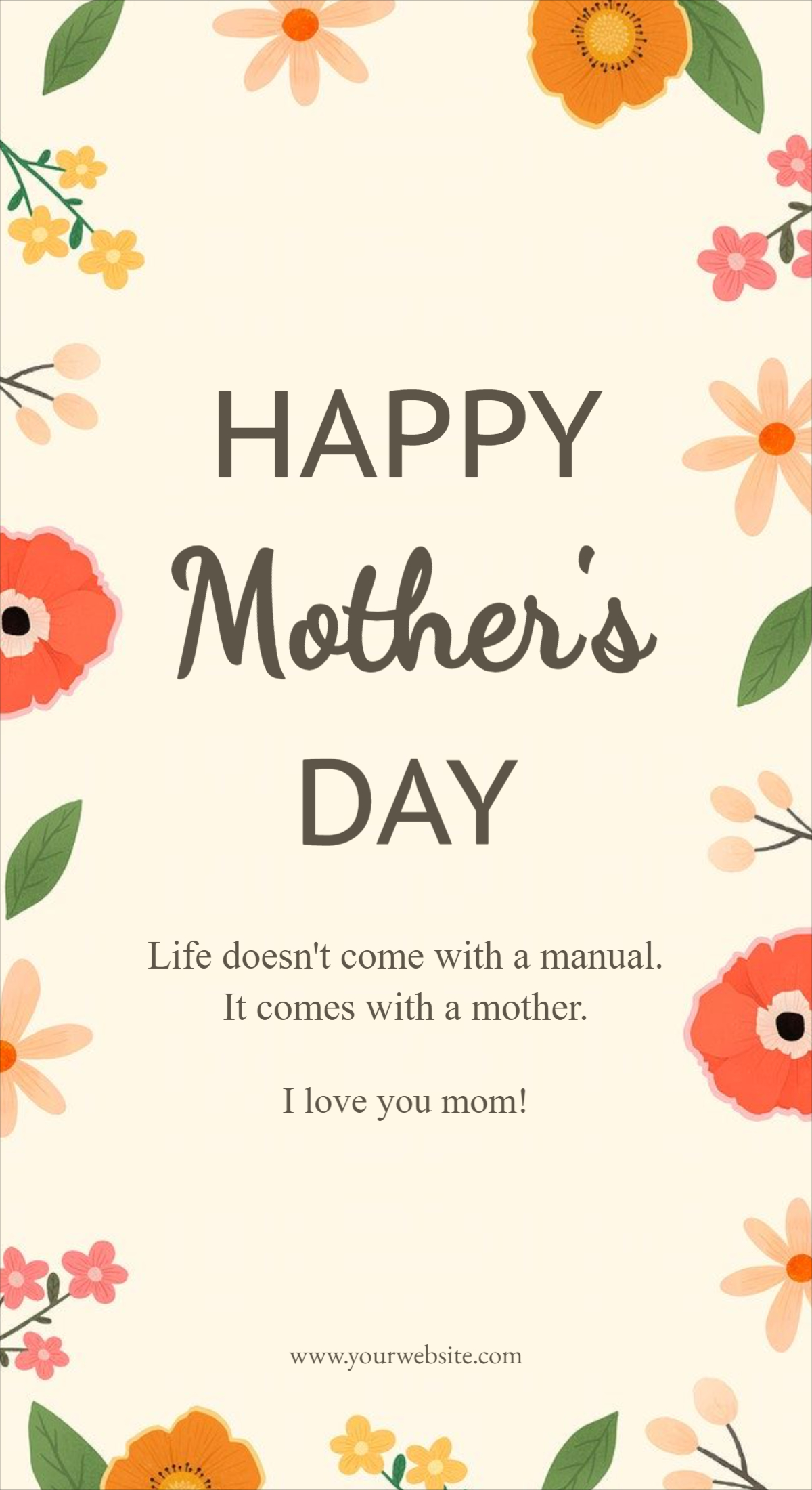 Happy Mother Day template design download for free