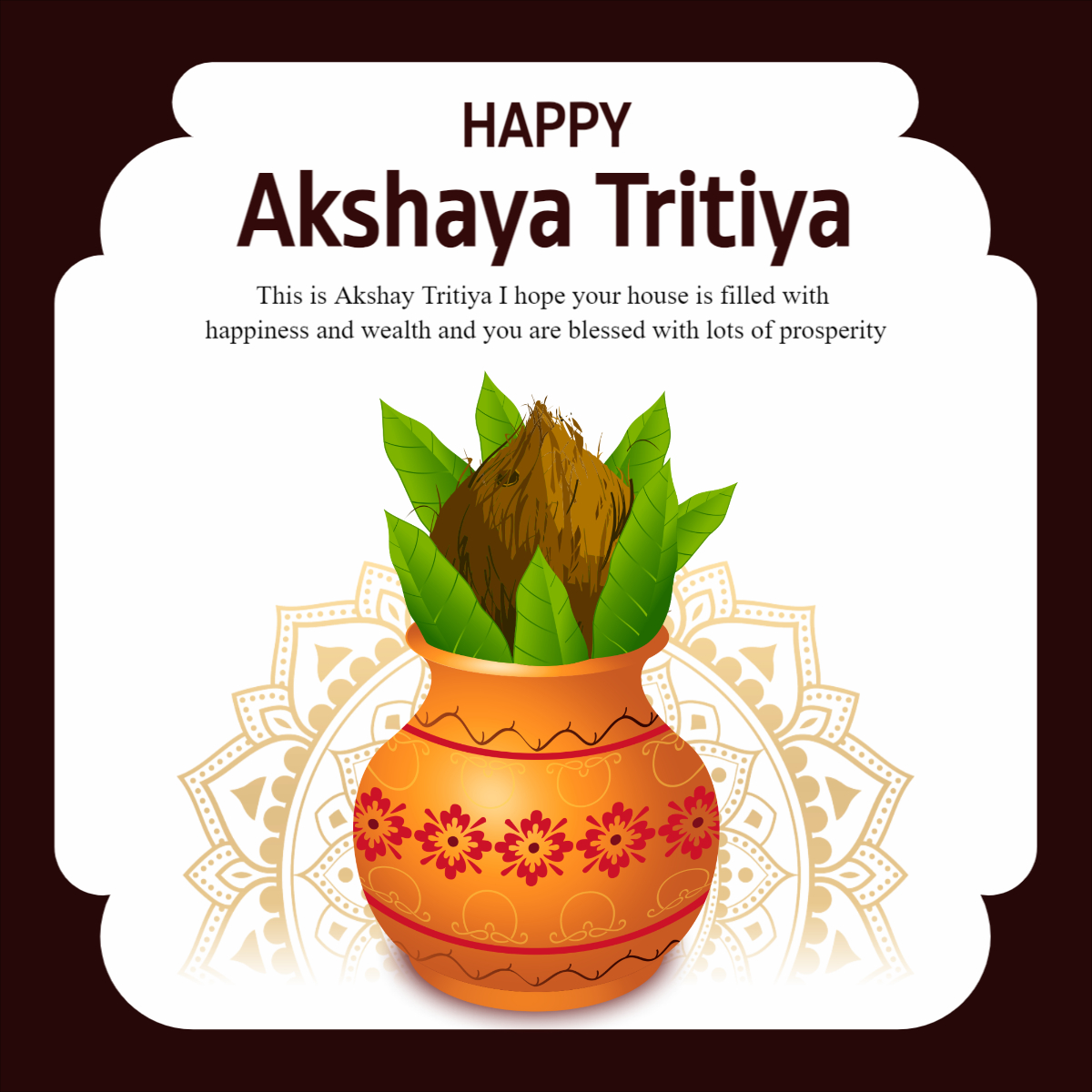 Happy Akshaya Tritiya Hindu Festival Festive Banner Wishes Greeting Design Template For Free