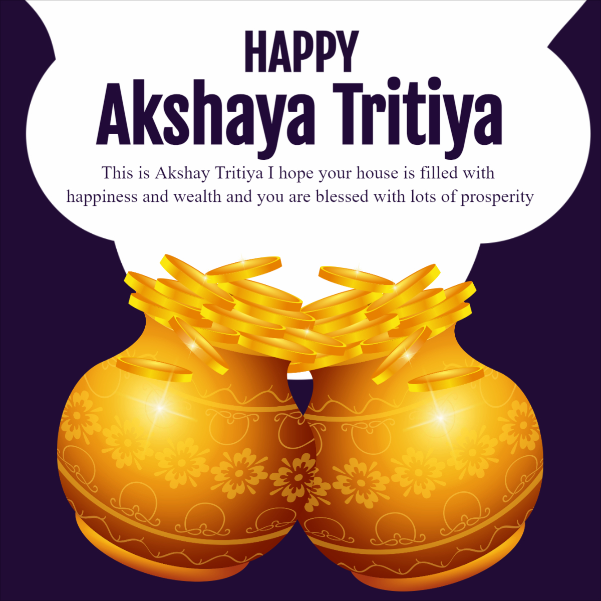 Happy Akshaya Tritiya 2024 Wishes Greeting Design Template For Free