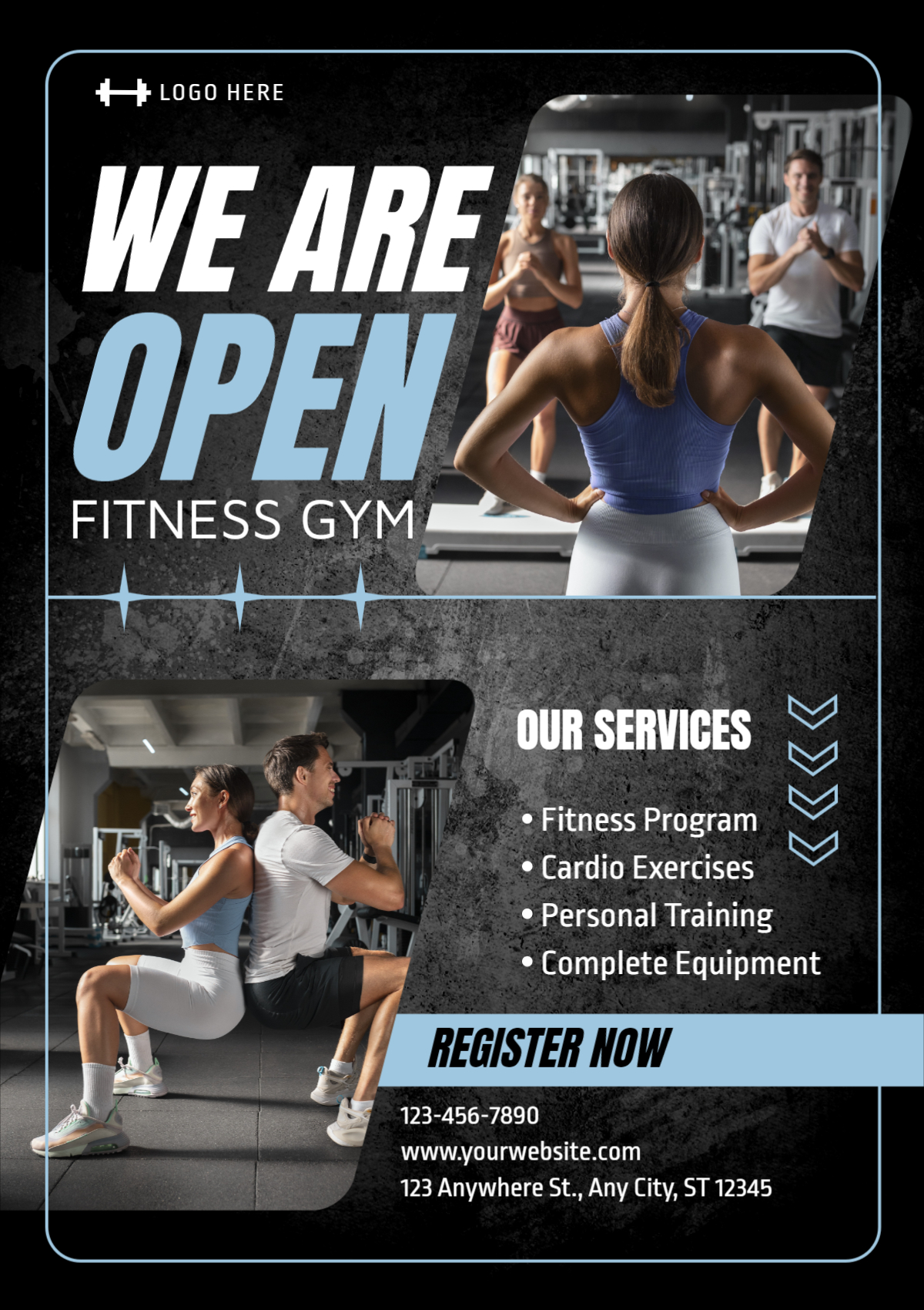 Fitness Gym poster design download for free