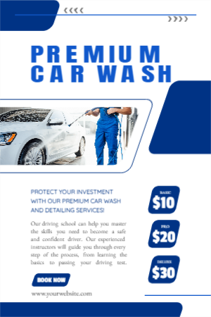 Premium Car Wash poster design download for free
