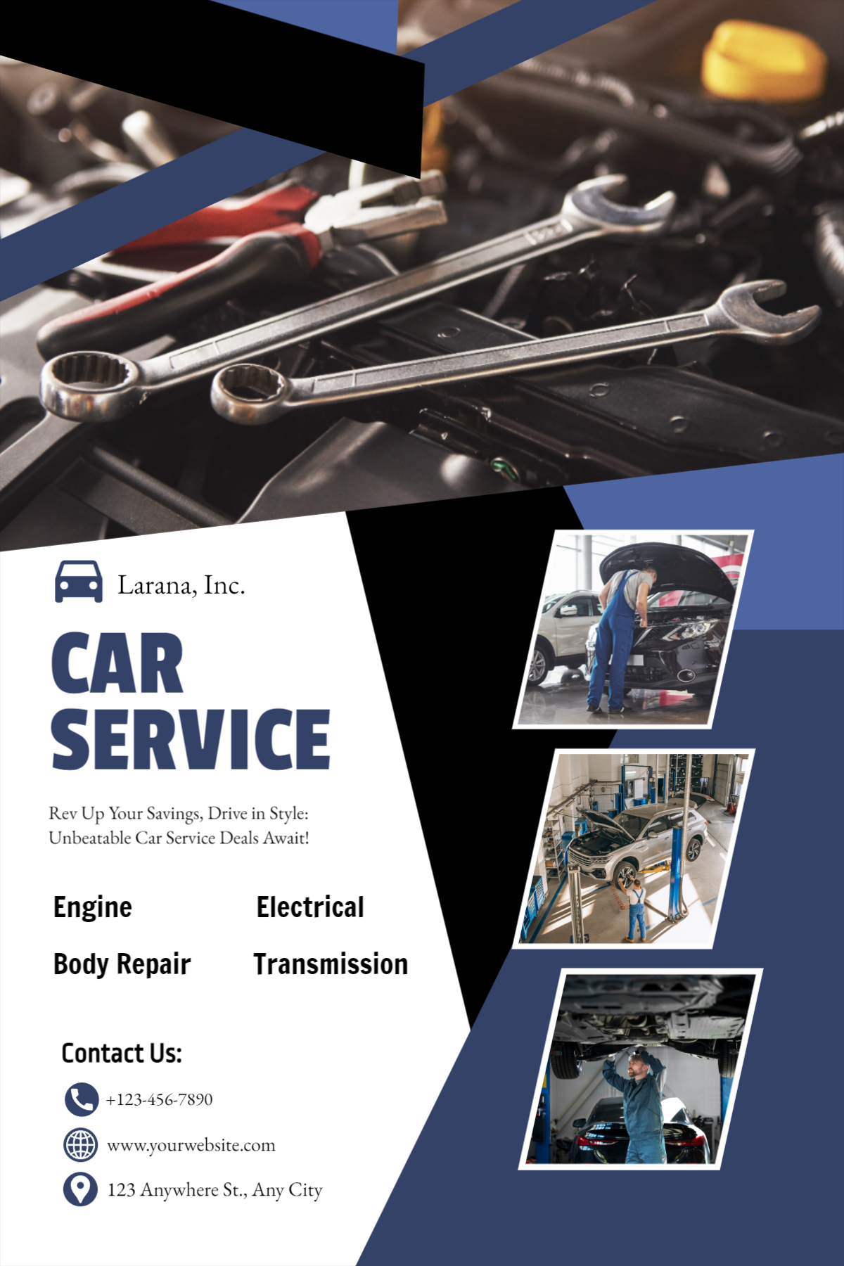 Car service poster design download for free