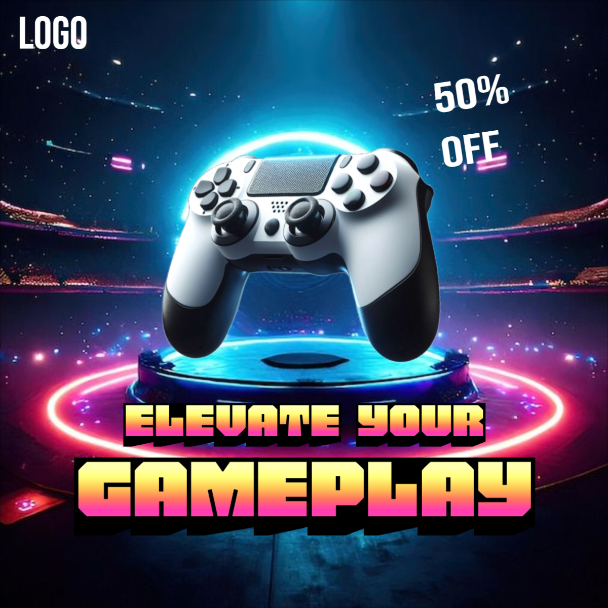 Game Controller New Realese Product Simple Modern Design With Light 3D Template