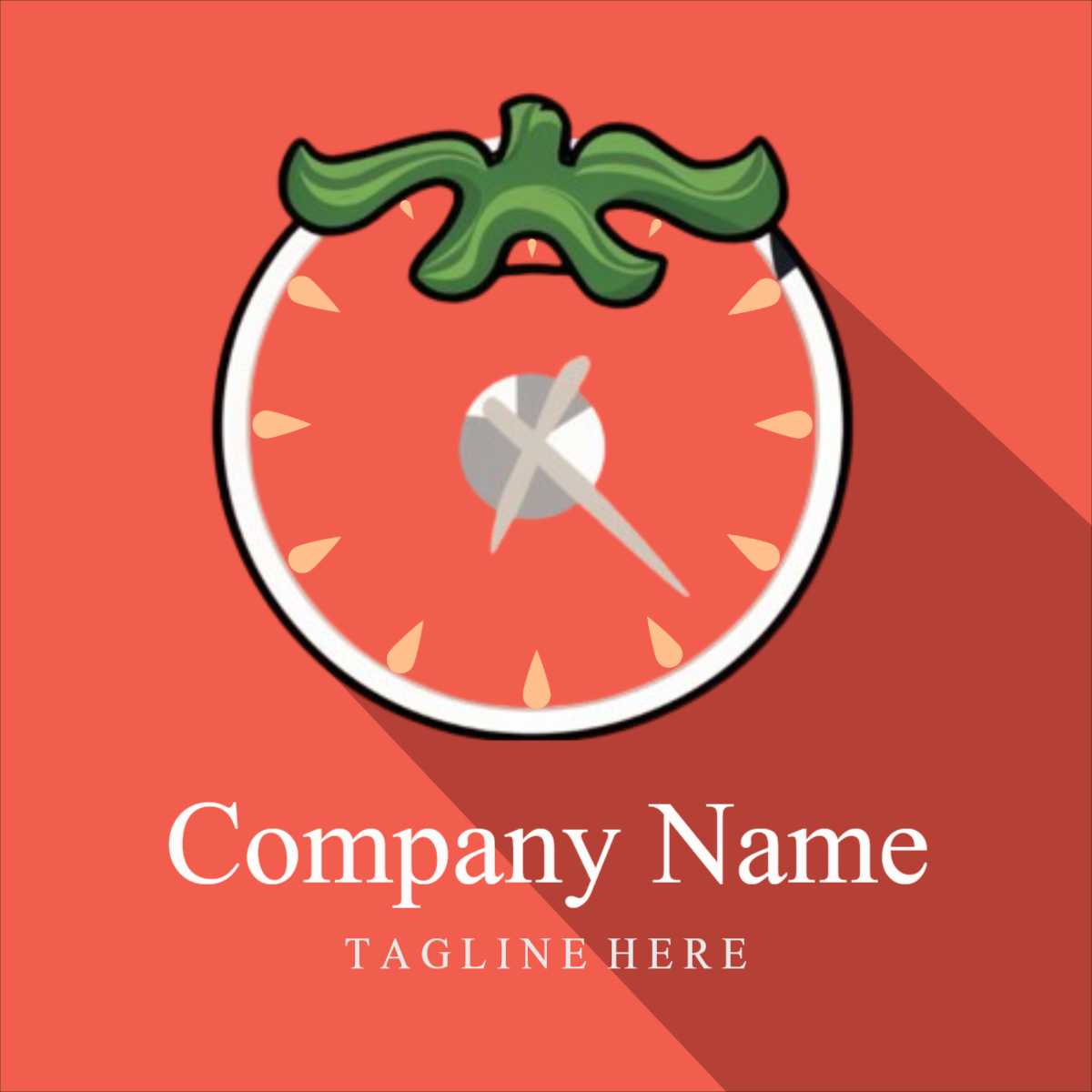 Tomato Clock Time Design Template Company logo  Free Template Logo design Download for free