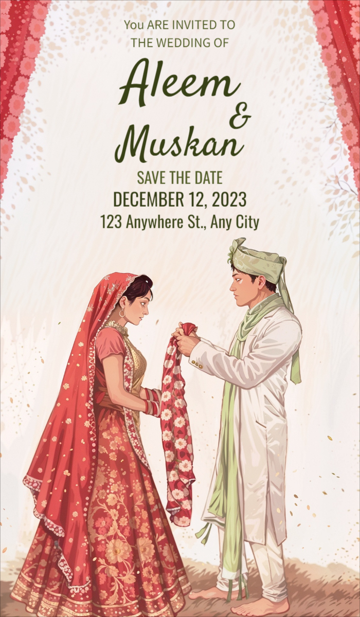  Traditional and Elegent Indian E-Wedding Invitation card Design For Mobile