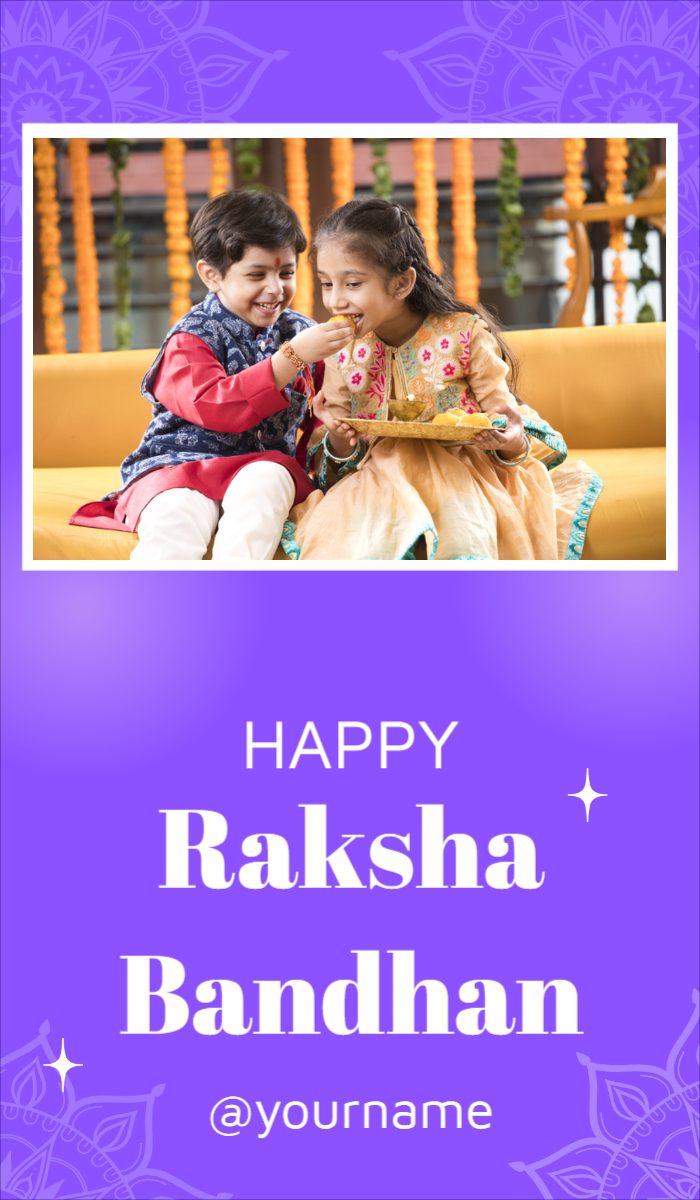 Purple and Yellow Traditional Happy Raksha Bandhan Instagram Story