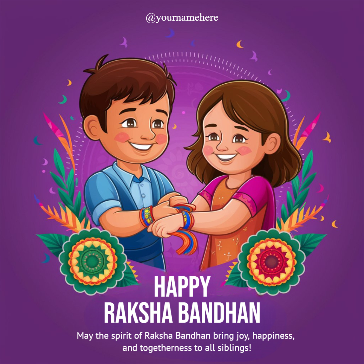 Purple Traditional Happy Raksha Bandhan Instagram Story