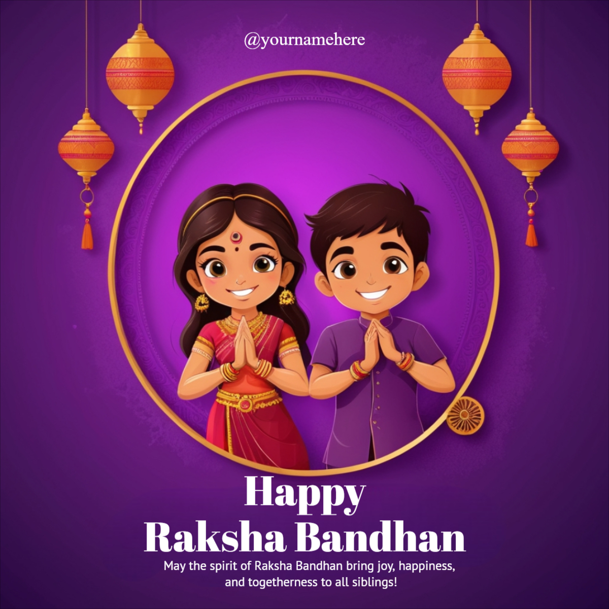 Purple Traditional Happy Raksha Bandhan Instagram Story