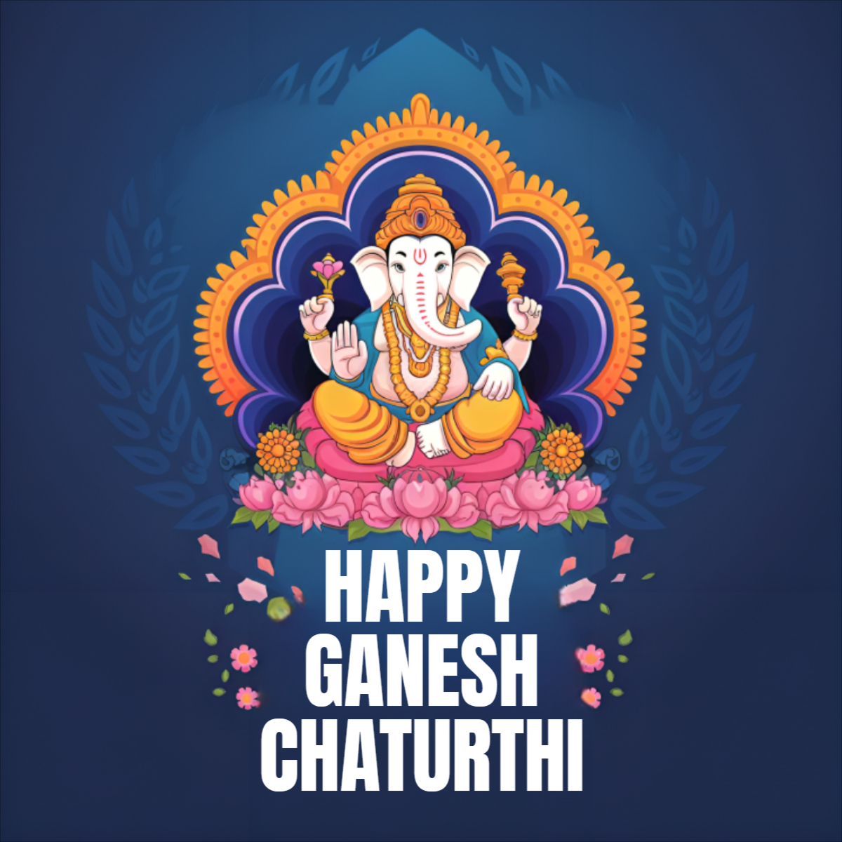 Ganesh Chaturthi Best Wishing Greeting customized Easy To Use Template Design