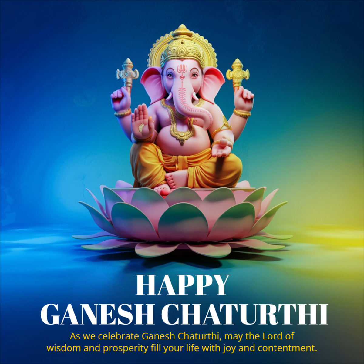 Ganesh Chaturthi Best Wishing Greeting customized Easy To Use Template Design