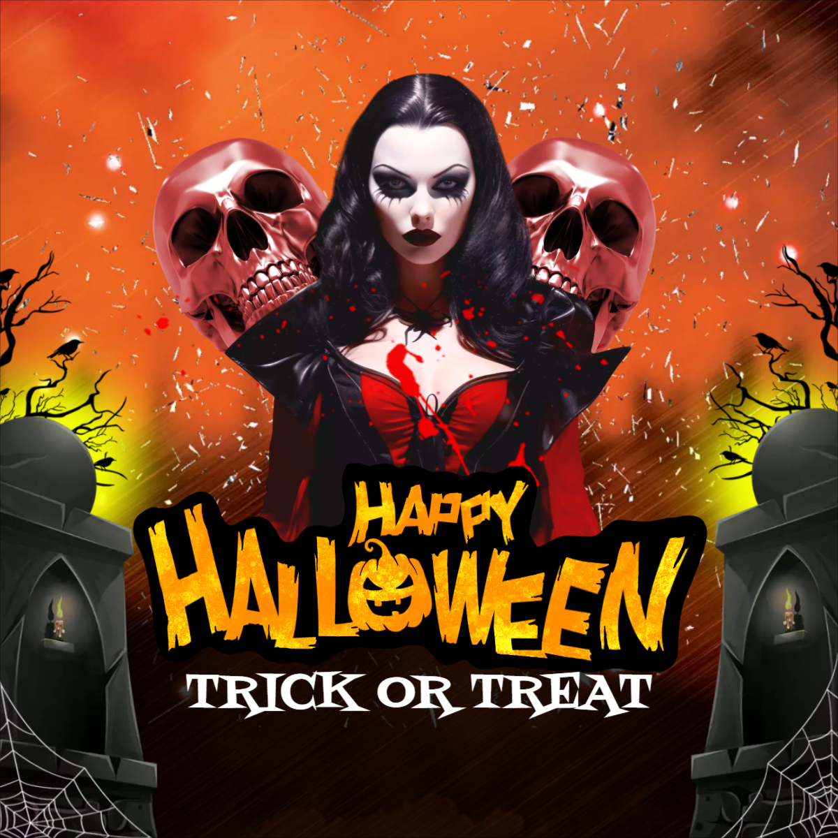 Happy Halloween 2024 Horror Night Party Flyer Template For Free