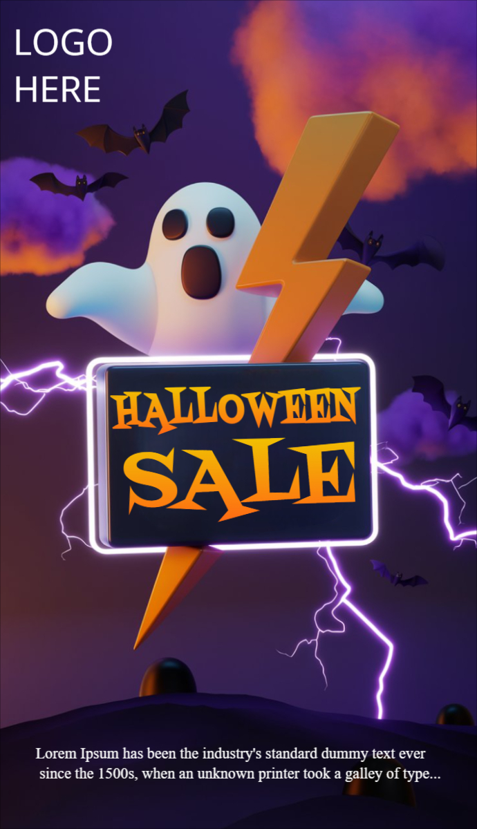 Spooky Happy Halloween Sale Flyer Easy to use Template Download For Free