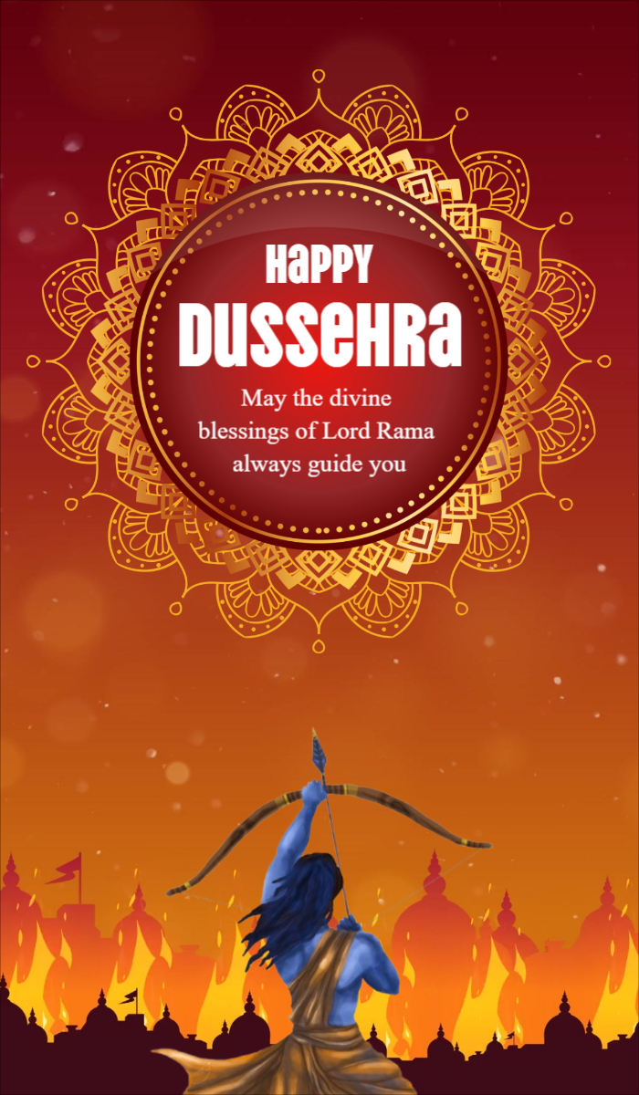  Traditional Dussehra Festival Greeting Instagram Story Template For Free