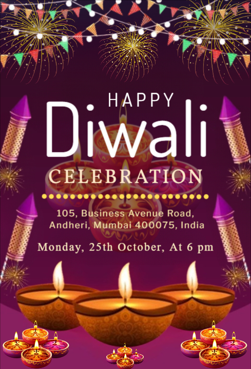 Happy Diwali Invitation Template Free