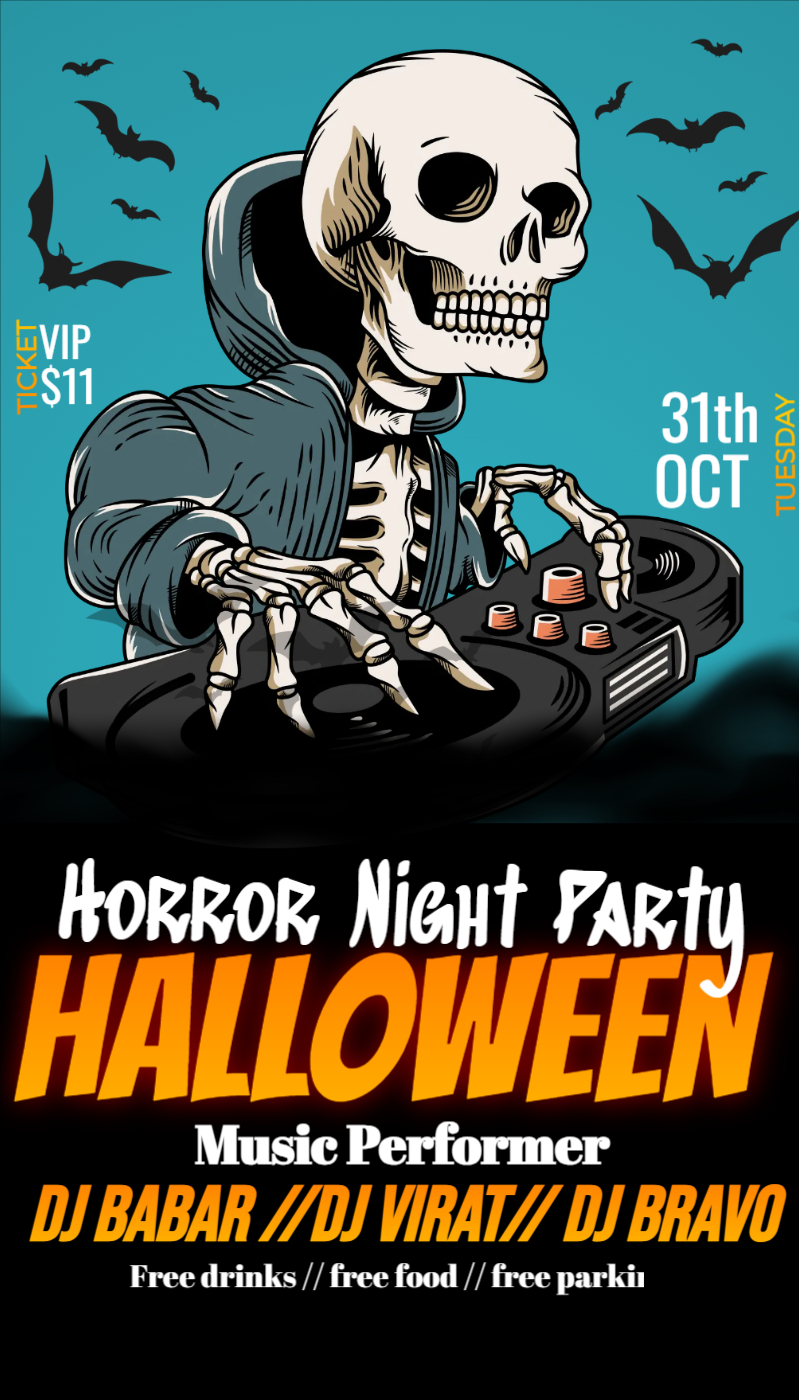 Halloween Party Flyer Design Template For Free