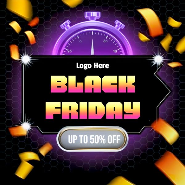  Black Friday Sale Template Ribbon With Inflated Text Decoration And Ribbon