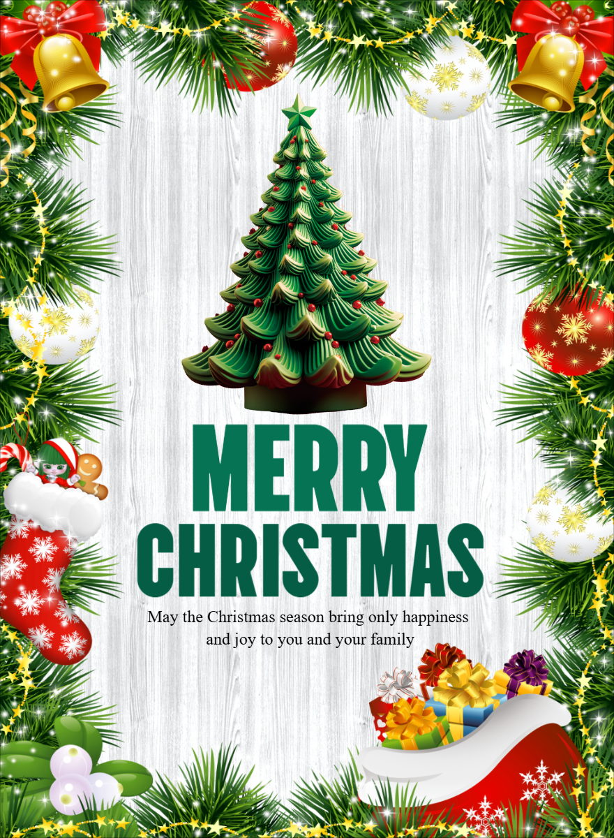 Merry Christmas 2025  Greeting Template For free