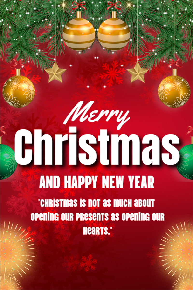 Red and Green Modern Merry Christmas Poster Template For Free