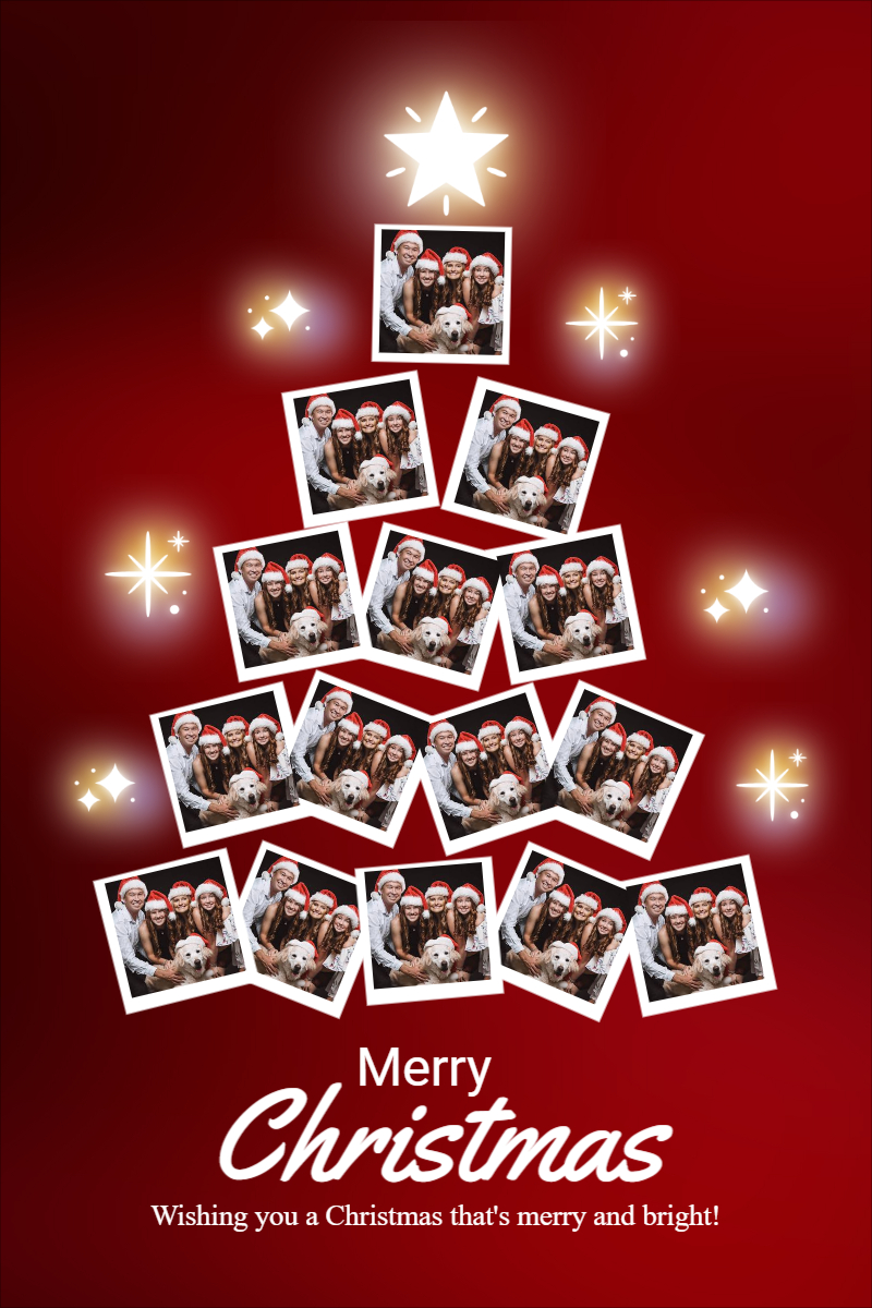  Merry Christmas 2025 Photo Collage Portrait Template For Free