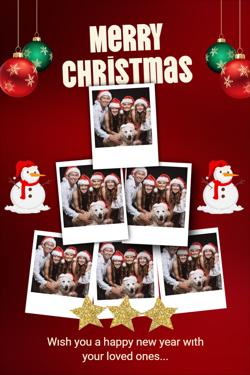  Merry Christmas Photo Collage Portrait Template For Free