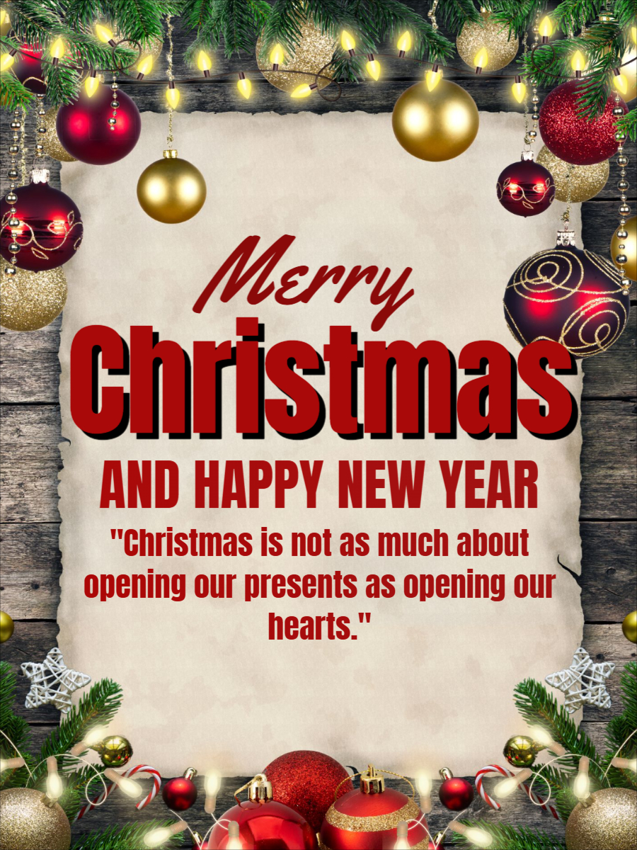 Red and Green Modern Merry Christmas Poster Template For Free