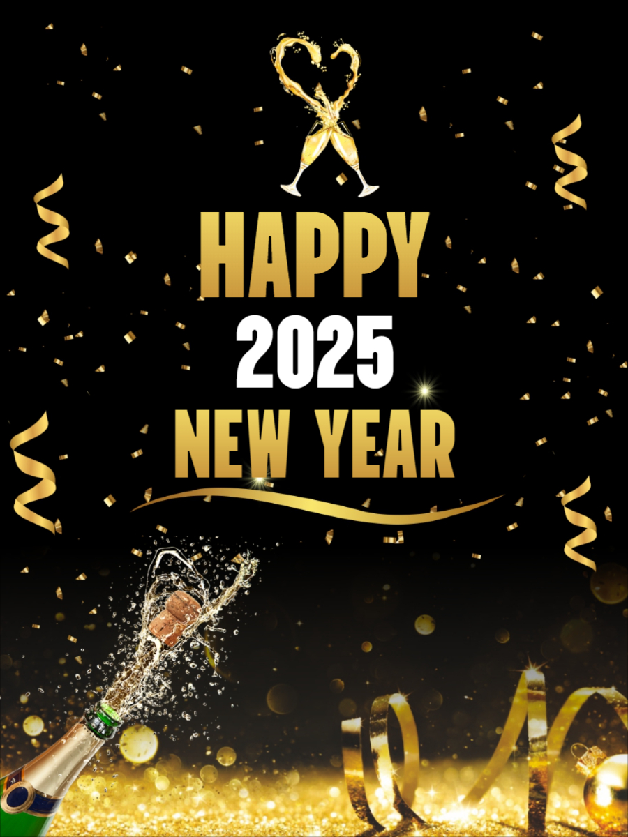 Luxury Black and Gold new year 2025 party Flyer Design Template For Free