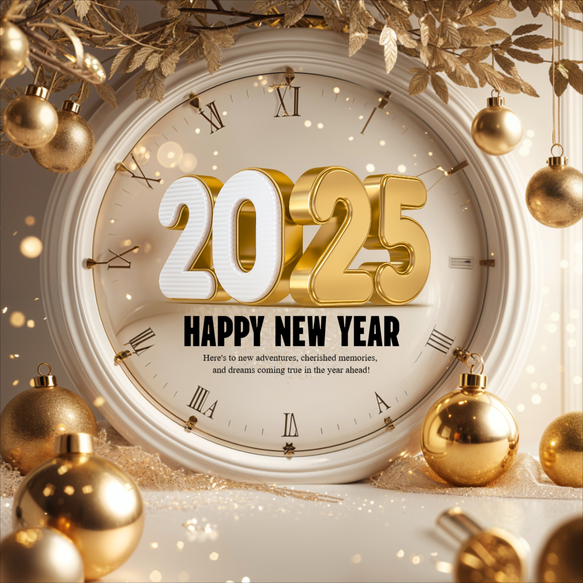 Happy New Year 2025 Social Media Post Banner Design With Clock Template Download For Free