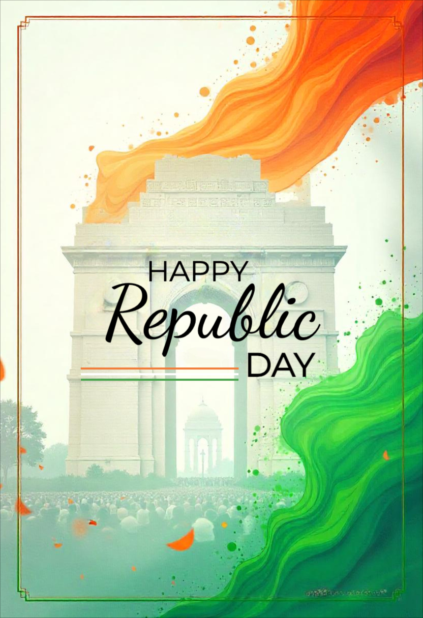 Editable Happy Republic Day Poster Template - Eye-Catching Design for Facebook & Instagram