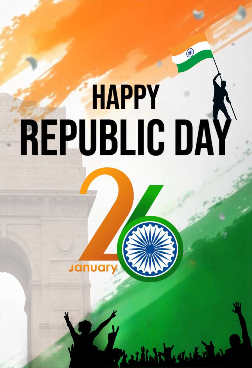 Editable Happy Republic Day Poster Template - Eye-Catching Design for Facebook & Instagram