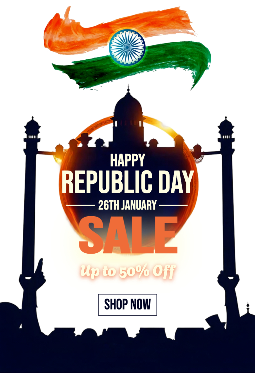 Editable Happy Republic Day Sale Poster Template for Facebook & Instagram – Eye-Catching Design