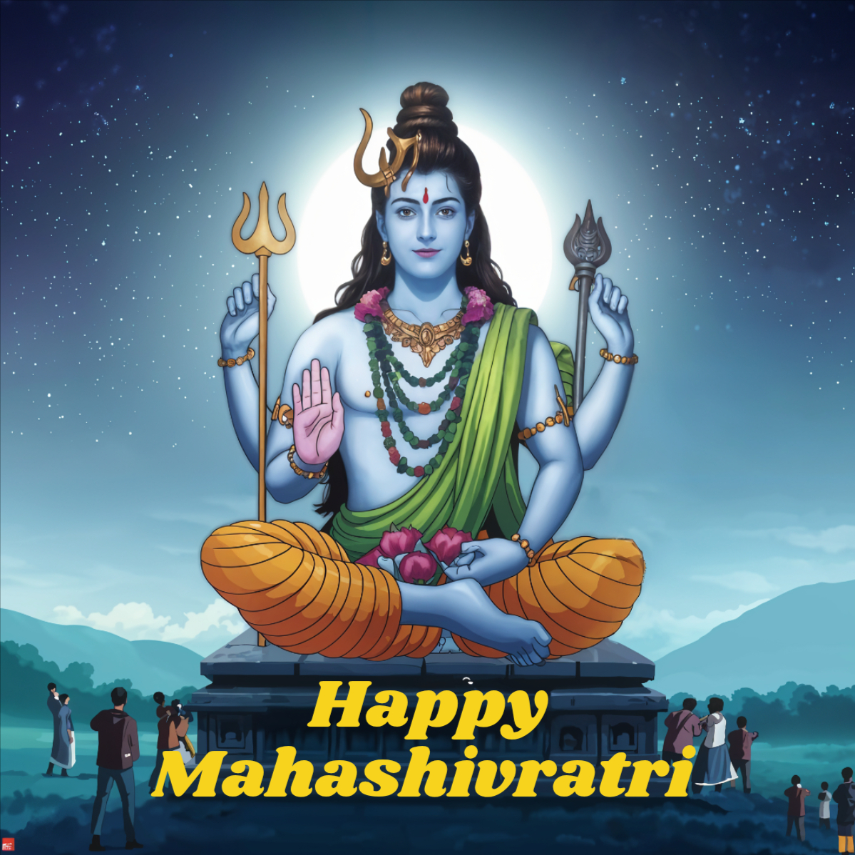 Happy MahaShivratri Wishing Greeting Banner Template Download For Fre