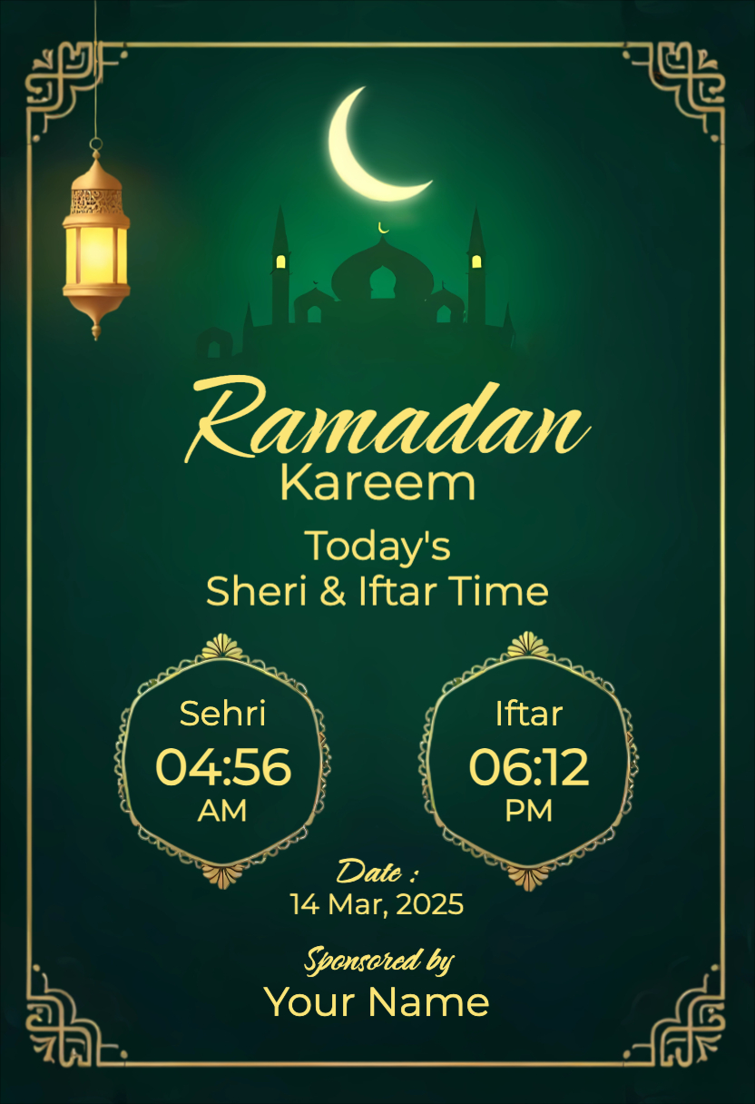 Ramadan Kareem 2025: Today's Sehri & Iftar Timings, Wishes, and Daily Schedule.