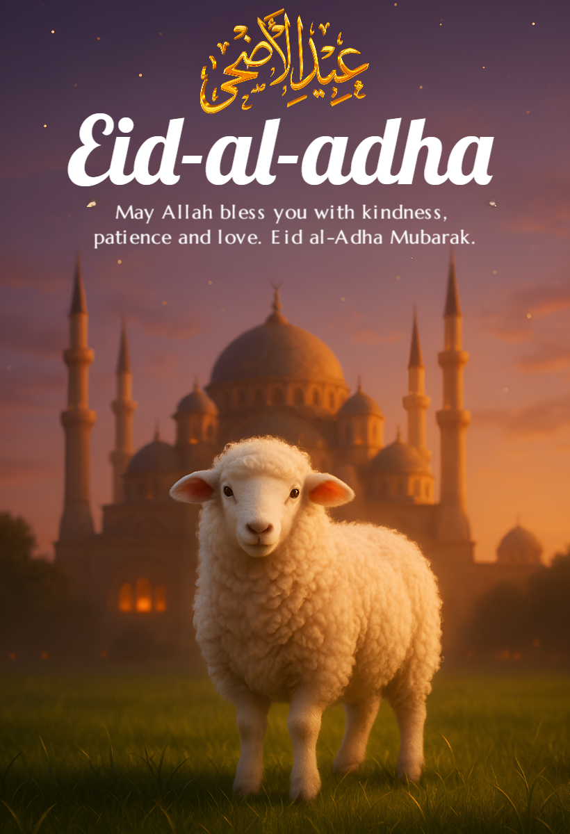 Free Eid Al Adha 2025 Wishing and Greeting Easy To Use Online Template Download For Free