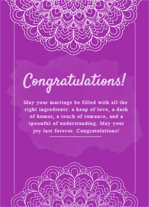 wedding congratulations card 