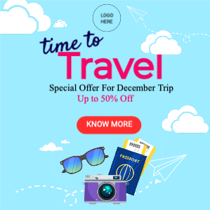Travel Agency social media promotion banner template design