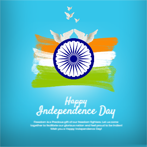 Happy Indepence Day Wishes Design Template 